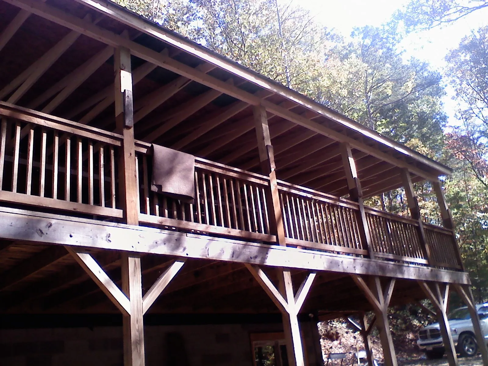 Timber framing under a new elevated porch and deck — Roof Leak Repair in Miltona by Roofing Brothers